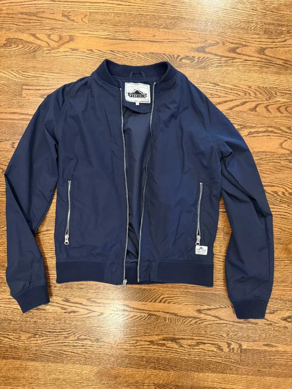 Penfield Okenfield Navy Nylon Bomber Jacket Zip Lightweight Mens